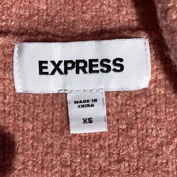 EXPRESS WOMENS SWEATER BLAZER DOUBLE BREASTED RHINESTONE EMBELLISHED PINK XS - Picture 6 of 7